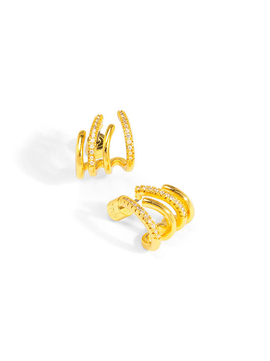 Quad Row Pavé Huggie