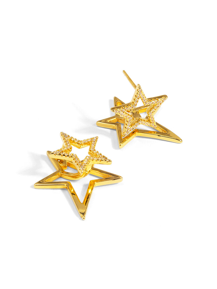 Pave Star Outline Ear Jacket