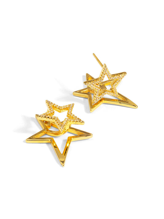 Pave Star Outline Ear Jacket