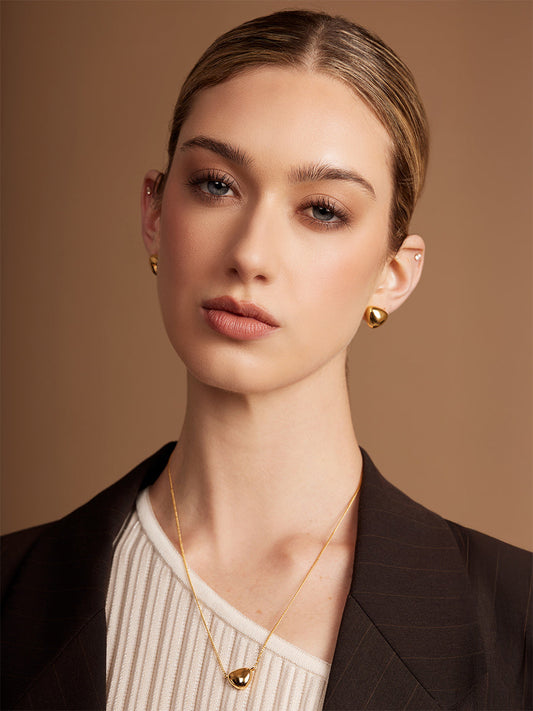 Puffy Triangle Stud Earring