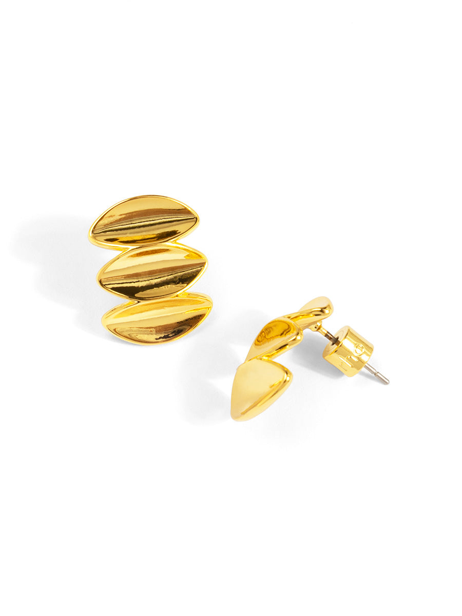 Stacked Ripple Stud Earring
