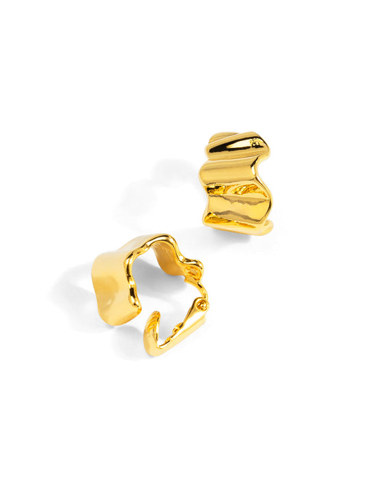 Pleated Hoop Clip-On Earring