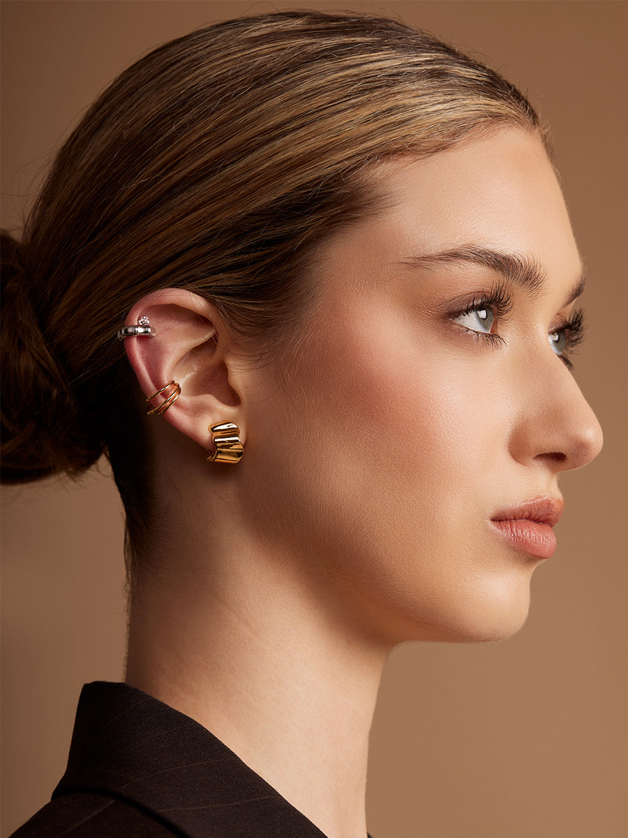 Pleated Hoop Clip-On Earring