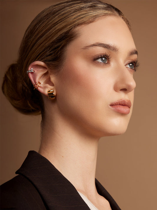 Pleated Hoop Clip-On Earring
