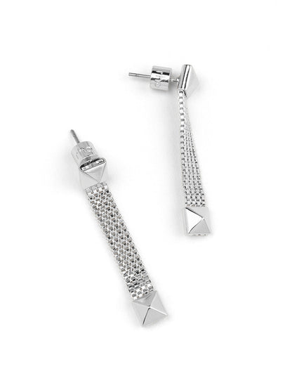 Studded Mesh Drop Earring