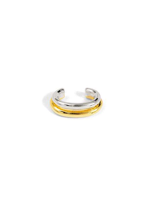 Two-Tone Double Band Ear Cuff
