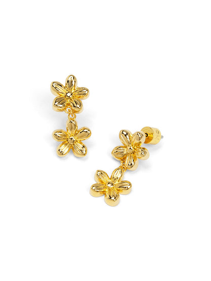 Double Bloom Drop Earring