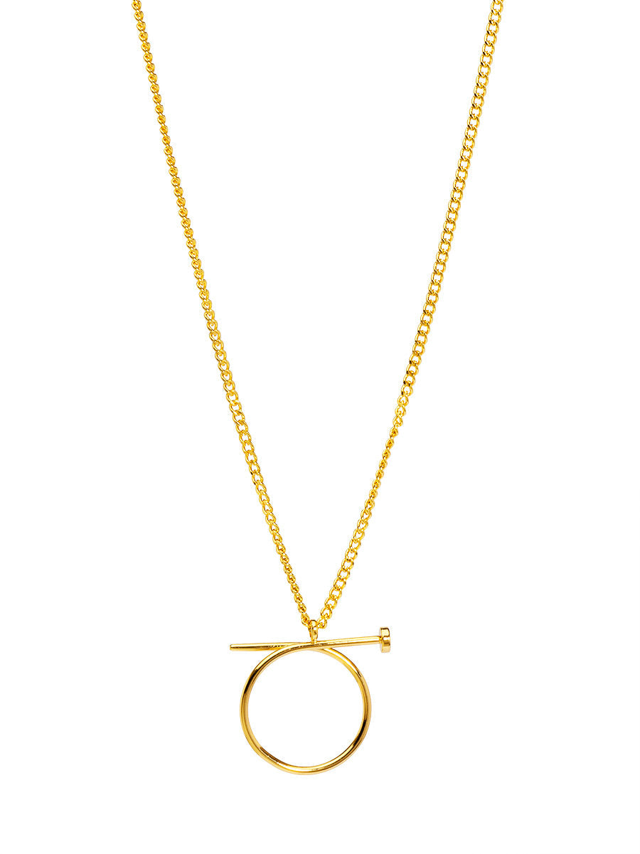 Nail Ring Charm Collar Necklace