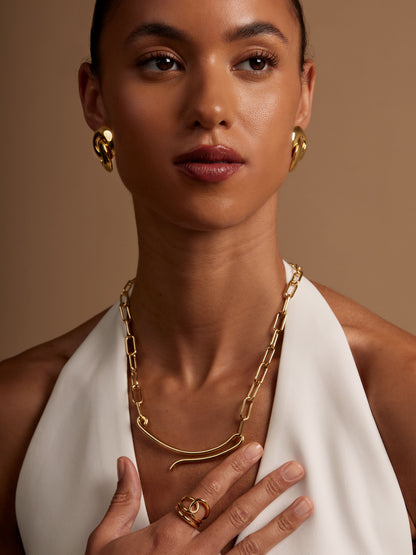 Arc Link Chain Collar Necklace