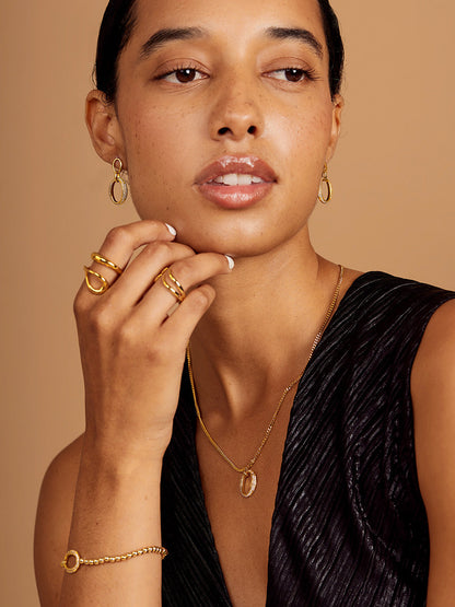 Pavé Oval Link Pendant Necklace