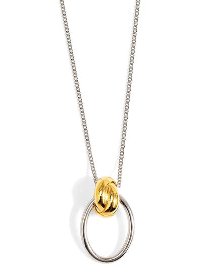 Two-Tone Knotted Charm Pendant Necklace