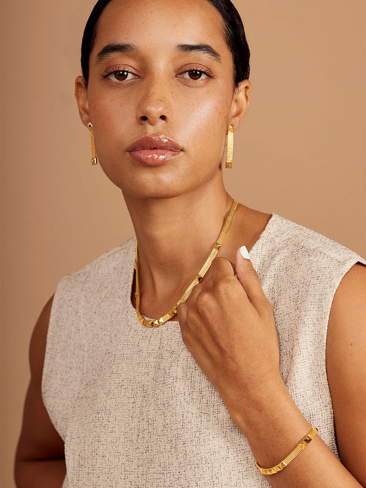 Studded Mesh Necklace