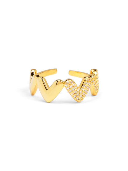 Zigzag Heart Pavé Ring