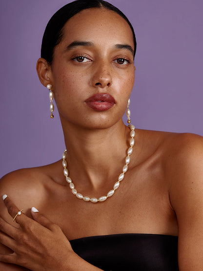 Rice Pearl Drop Earring