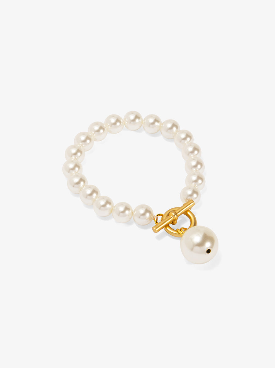 Pearl Charm and Toggle Bracelet