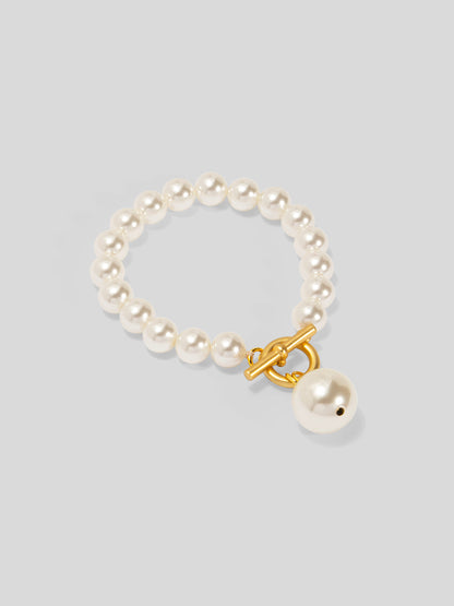 Pearl Charm and Toggle Bracelet