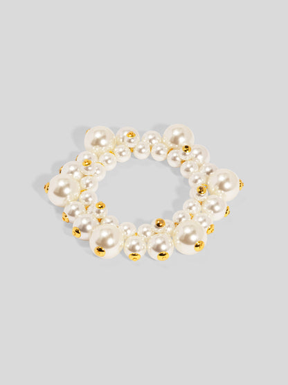 Chunky Pearl Cluster Stretch Bracelet