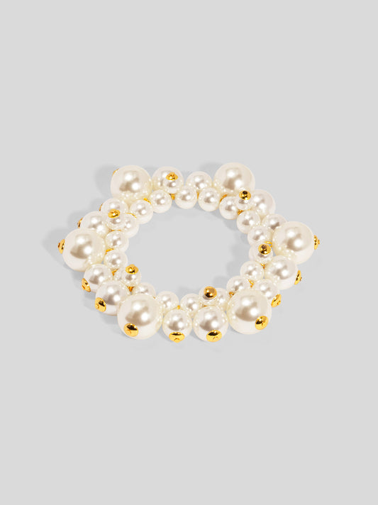 Chunky Pearl Cluster Stretch Bracelet