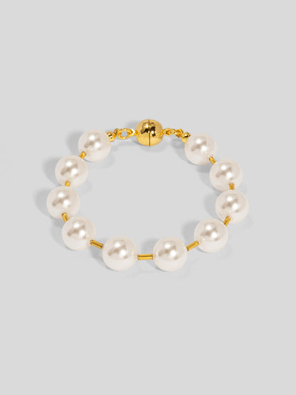 Pearl Beaded Bracelet with Tube Spacers