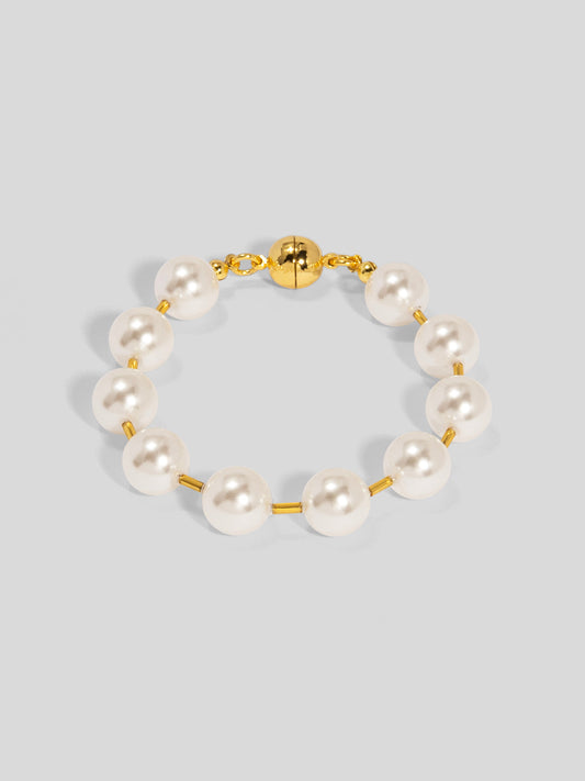 Pearl Beaded Bracelet with Tube Spacers