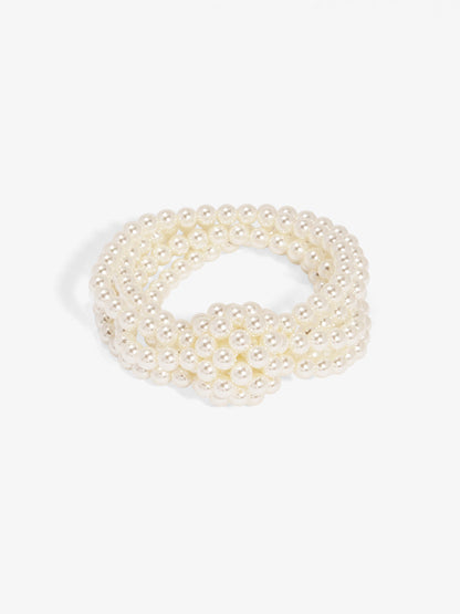 Knotted Pearl Stretch Necklace
