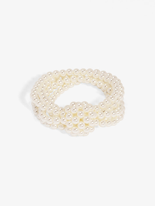 Knotted Pearl Stretch Necklace