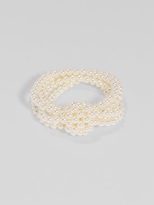 Knotted Pearl Stretch Necklace