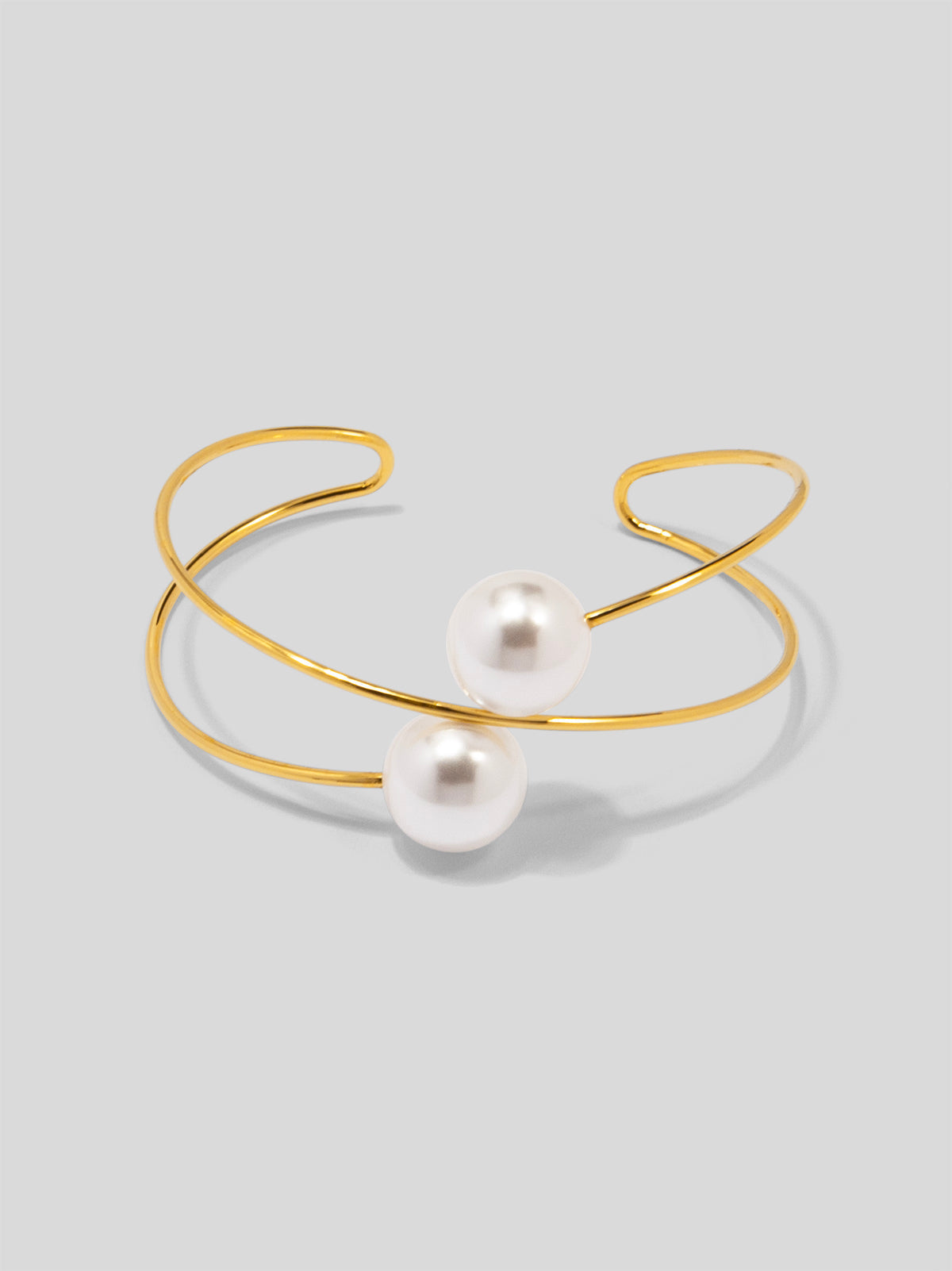 Two Pearls Cuff Bracelet