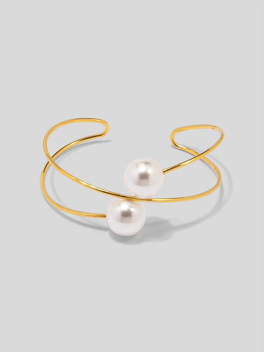 Two Pearls Cuff Bracelet