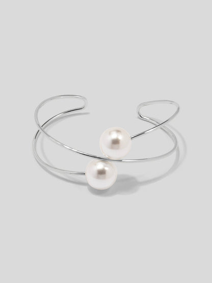 Two Pearls Cuff Bracelet