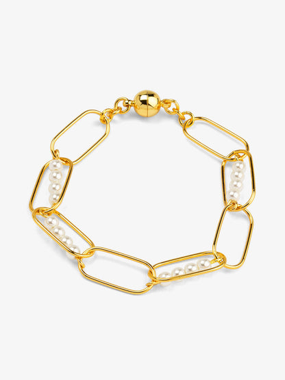 Linear Pearl Chain Magnet Bracelet