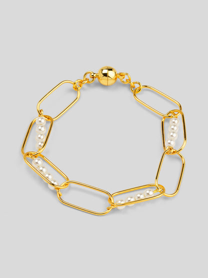 Linear Pearl Chain Magnet Bracelet