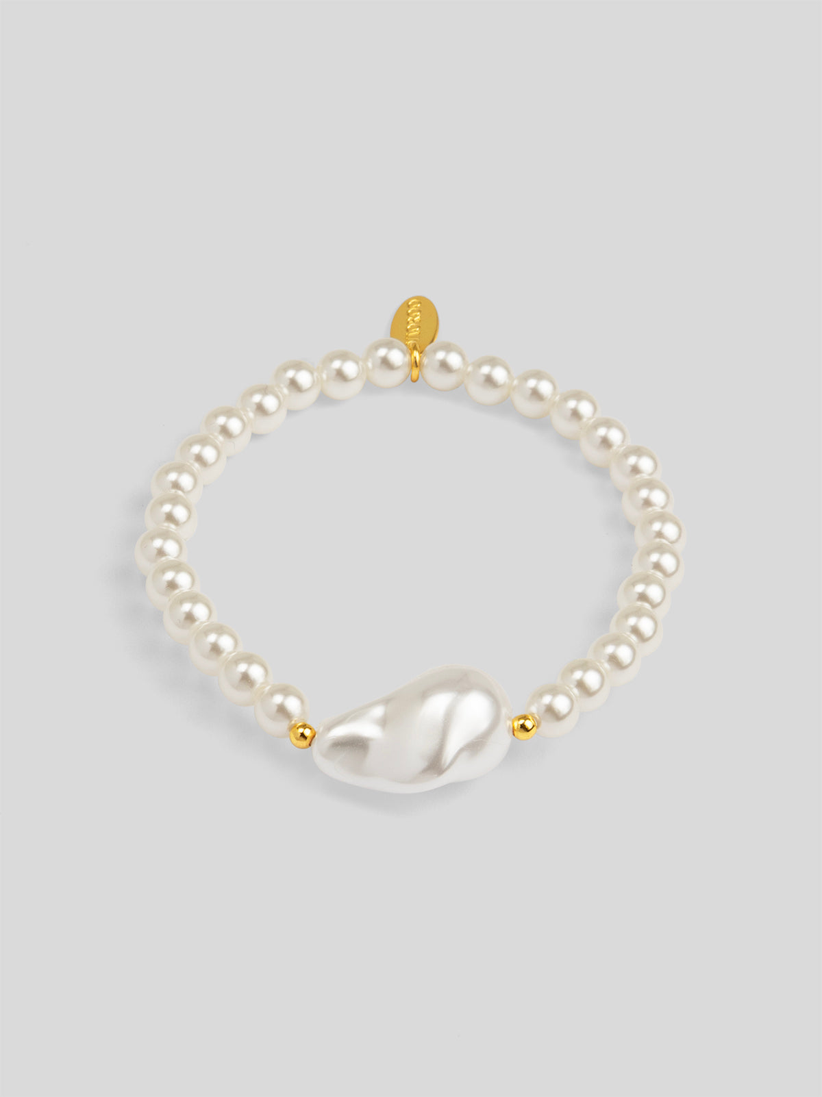 Baroque Pearl Charm Stretch Bracelet