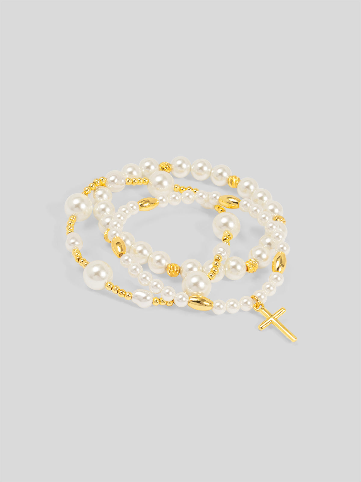 Crosslight Pearl Bracelet Set (Set of 3)