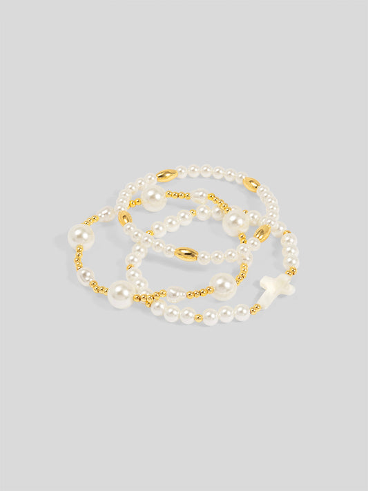 Opaline Cross Bracelet Set (Set of 3)
