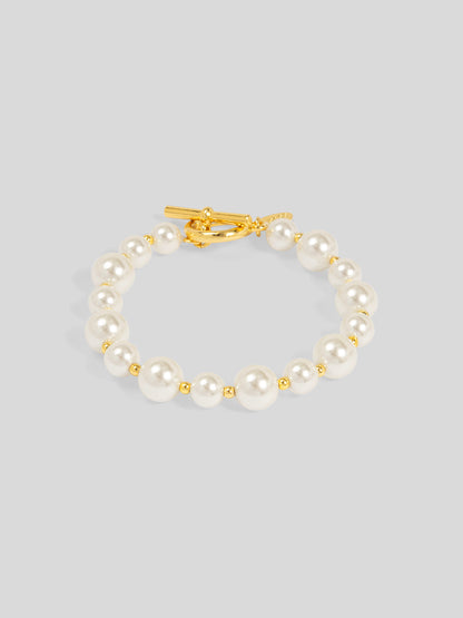 Tapered Pearl Toggle Bracelet