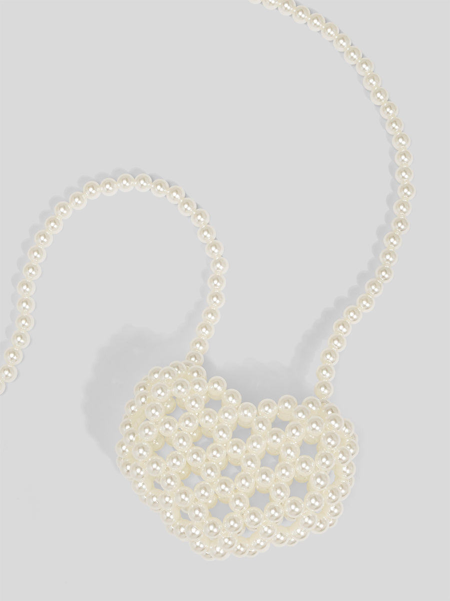 Heart Pearl Crossbody Bag