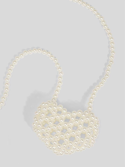 Heart Pearl Crossbody Bag