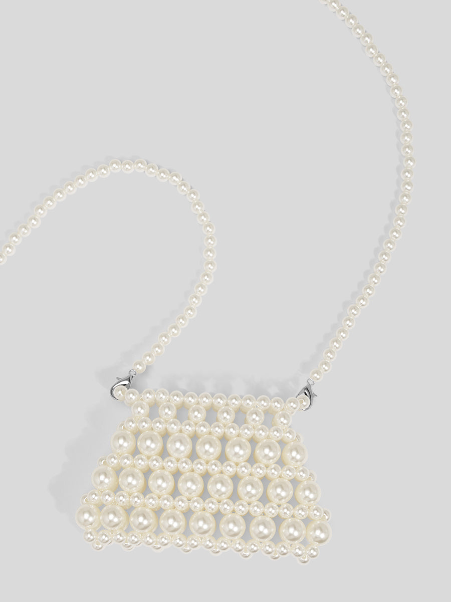 Trapezoid Pearl Crossbody Bag