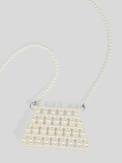 Trapezoid Pearl Crossbody Bag