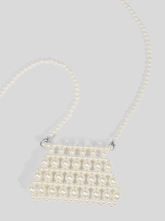 Trapezoid Pearl Crossbody Bag