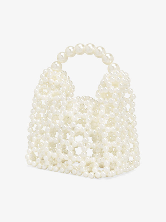 Sculptural Pearl Top Handle Bag