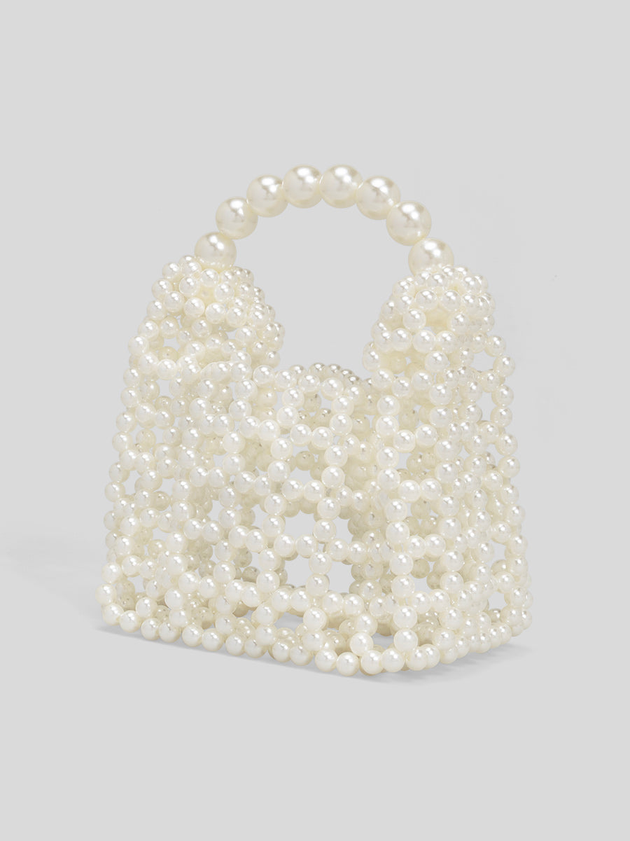 Sculptural Pearl Top Handle Bag
