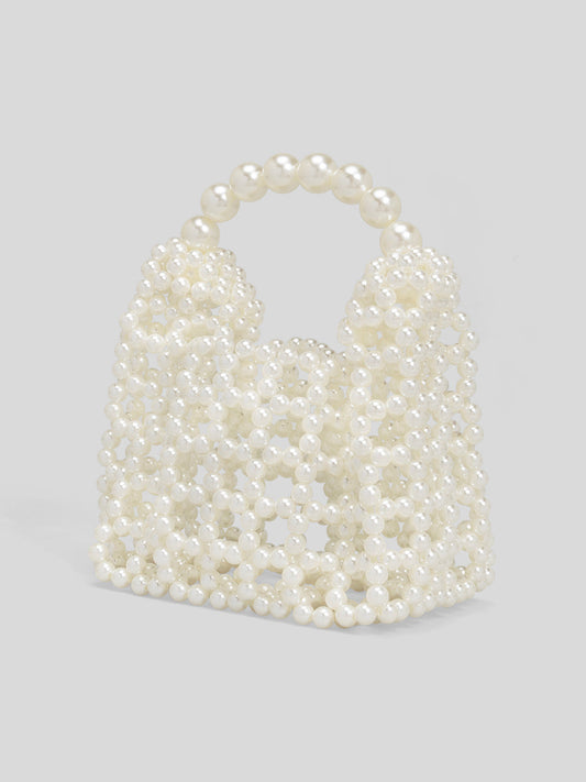 Sculptural Pearl Top Handle Bag