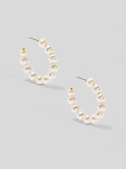 Classic Pearl Hoop Earring