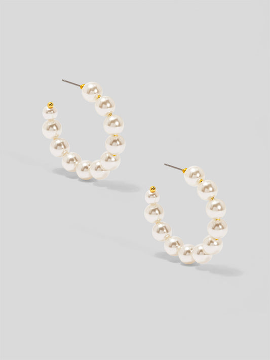 Classic Pearl Hoop Earring
