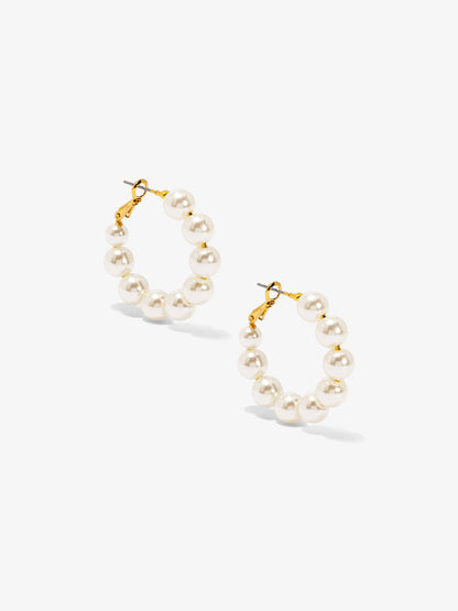 Chunky Pearl Hoop Earring