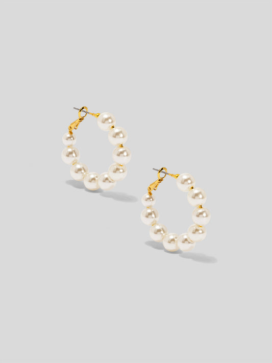 Chunky Pearl Hoop Earring