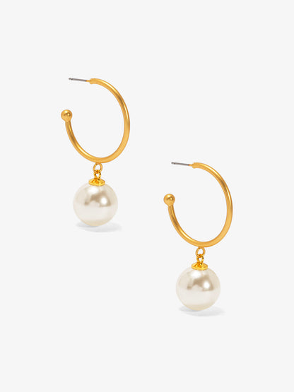 Pearl Bead Hoop Earring