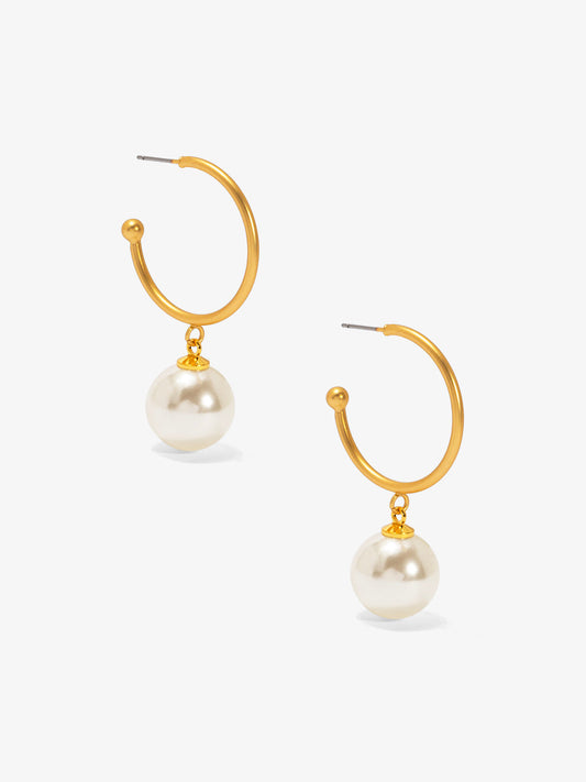 Pearl Bead Hoop Earring